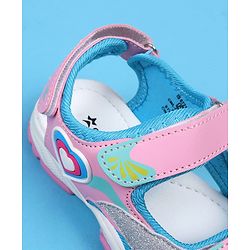 Cute Walk by Babyhug Sandals with Velcro Closure & Heart Applique - Pink