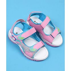 Cute Walk by Babyhug Sandals with Velcro Closure & Heart Applique - Pink