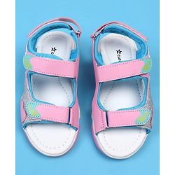 Cute Walk by Babyhug Sandals with Velcro Closure & Heart Applique - Pink