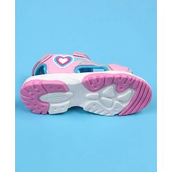 Cute Walk by Babyhug Sandals with Velcro Closure & Heart Applique - Pink