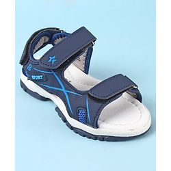 Cute Walk by Babyhug Velcro Closure Sandals with Sport Applique - Blue