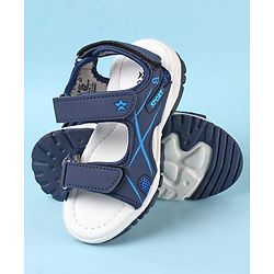 Cute Walk by Babyhug Velcro Closure Sandals with Sport Applique - Blue