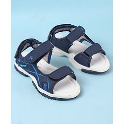Cute Walk by Babyhug Velcro Closure Sandals with Sport Applique - Blue