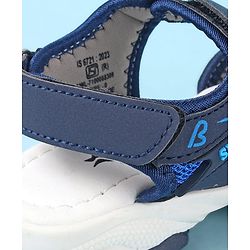 Cute Walk by Babyhug Velcro Closure Sandals with Sport Applique - Blue