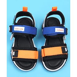 Cute Walk by Babyhug Velcro Closure Sandals - Blue & Orange