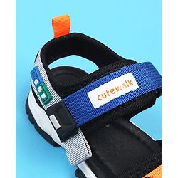 Cute Walk by Babyhug Velcro Closure Sandals - Blue & Orange
