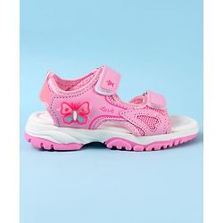 Cute Walk by Babyhug Velcro Closure Sandals with Butterfly Applique - Pink