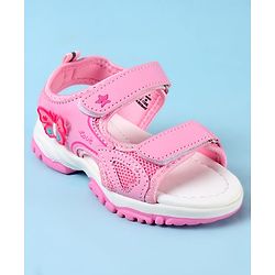Cute Walk by Babyhug Velcro Closure Sandals with Butterfly Applique - Pink
