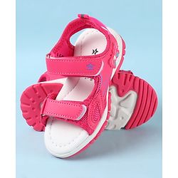 Cute Walk by Babyhug Velcro Closure Sandals with Butterfly Applique - Pink