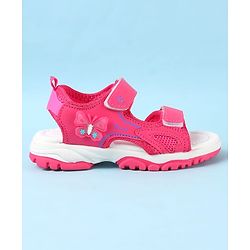Cute Walk by Babyhug Velcro Closure Sandals with Butterfly Applique - Pink