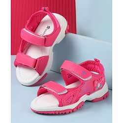 Cute Walk by Babyhug Velcro Closure Sandals with Butterfly Applique - Pink