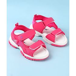 Cute Walk by Babyhug Velcro Closure Sandals with Butterfly Applique - Pink