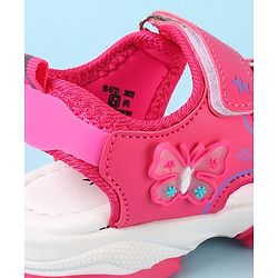 Cute Walk by Babyhug Velcro Closure Sandals with Butterfly Applique - Pink