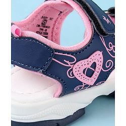 Cute Walk by Babyhug Velcro Closure Sandals with Heart Applique - Blue