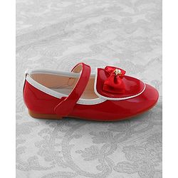 Cute Walk by Babyhug Ballerina With Velcro Closure & Bow Applique - Red