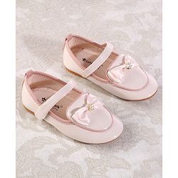 Cute Walk by Babyhug Ballerina With Velcro Closure & Bow Applique - Red
