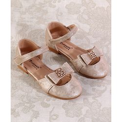 Cute Walk by Babyhug Velcro Closure Floral Designed Ballerina - Golden