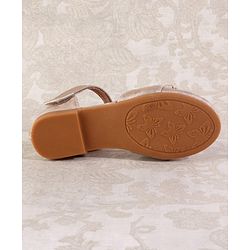 Cute Walk by Babyhug Velcro Closure Floral Designed Ballerina - Golden