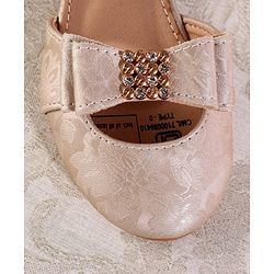 Cute Walk by Babyhug Velcro Closure Floral Designed Ballerina - Golden