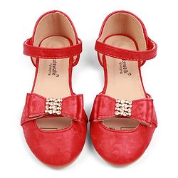 Cute Walk by Babyhug Velcro Closure Floral Designed Ballerina - Golden