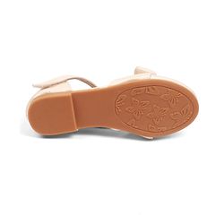 Cute Walk by Babyhug Velcro Closure Ballerina with Bow Applique - Beige