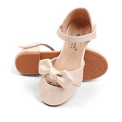 Cute Walk by Babyhug Velcro Closure Ballerina with Bow Applique - Beige