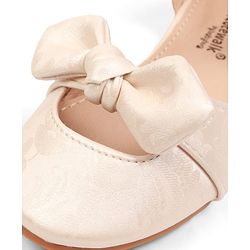 Cute Walk by Babyhug Velcro Closure Ballerina with Bow Applique - Beige