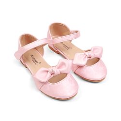 Cute Walk by Babyhug Velcro Closure Ballerina with Bow Applique - Beige