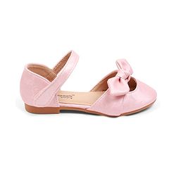 Cute Walk by Babyhug Velcro Closure Ballerina with Bow Applique - Beige