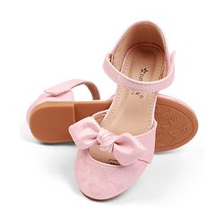Cute Walk by Babyhug Velcro Closure Ballerina with Bow Applique - Beige