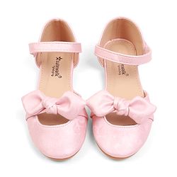Cute Walk by Babyhug Velcro Closure Ballerina with Bow Applique - Beige