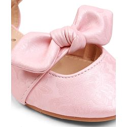 Cute Walk by Babyhug Velcro Closure Ballerina with Bow Applique - Beige