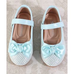 Cute Walk by Babyhug Ballerina with Velcro Closure & Bow Applique - Light Blue