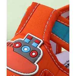 Cute Walk by Babyhug Sandals with Velcro Closure & Ship Applique - Orange
