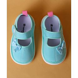 Cute Walk by Babyhug Velcro Closure Casual Shoes with Bow Applique - Aqua Blue