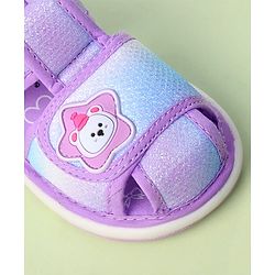Cute Walk by Babyhug Velcro Closure Sandals with Bear Applique - Purple