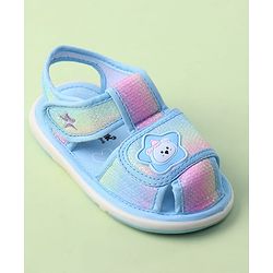 Cute Walk by Babyhug Velcro Closure Sandals with Bear Applique - Purple