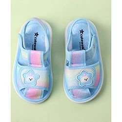 Cute Walk by Babyhug Velcro Closure Sandals with Bear Applique - Purple