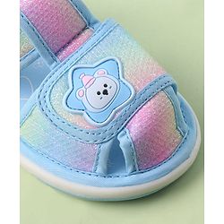 Cute Walk by Babyhug Velcro Closure Sandals with Bear Applique - Purple