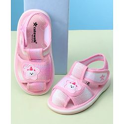 Cute Walk by Babyhug Velcro Closure Sandals with Bear Applique - Purple