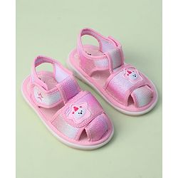 Cute Walk by Babyhug Velcro Closure Sandals with Bear Applique - Purple