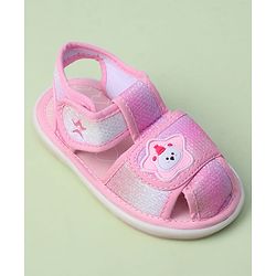 Cute Walk by Babyhug Velcro Closure Sandals with Bear Applique - Purple