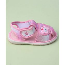 Cute Walk by Babyhug Velcro Closure Sandals with Bear Applique - Purple