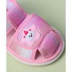 Cute Walk by Babyhug Velcro Closure Sandals with Bear Applique - Purple