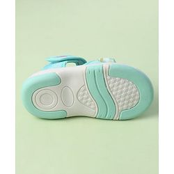 Cute Walk by Babyhug Sandals with Velcro Closure Heart Print & Bow Applique - Light Orange