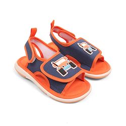 Cute Walk by Babyhug Velcro Closure Sandals with Vehicle Applique - Orange