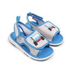 Cute Walk by Babyhug Velcro Closure Sandals with Vehicle Applique - Grey