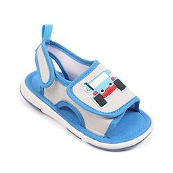 Cute Walk by Babyhug Velcro Closure Sandals with Vehicle Applique - Grey