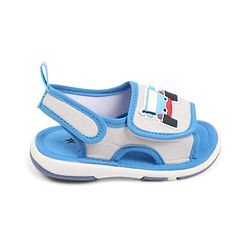 Cute Walk by Babyhug Velcro Closure Sandals with Vehicle Applique - Grey