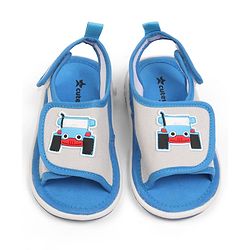 Cute Walk by Babyhug Velcro Closure Sandals with Vehicle Applique - Grey